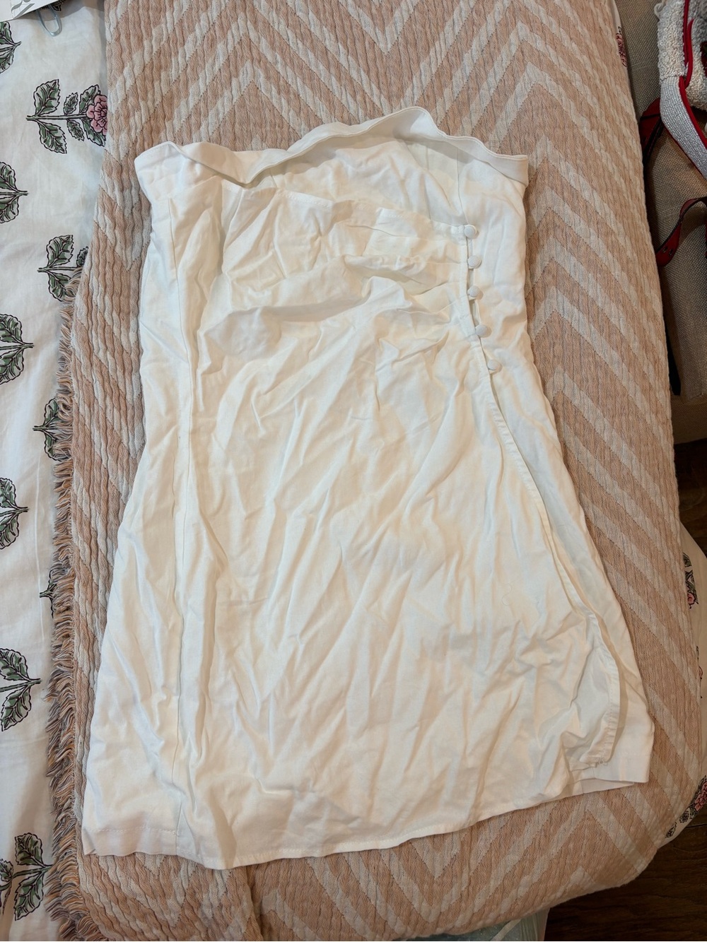 Peppermayo White Strapless Mini Dress